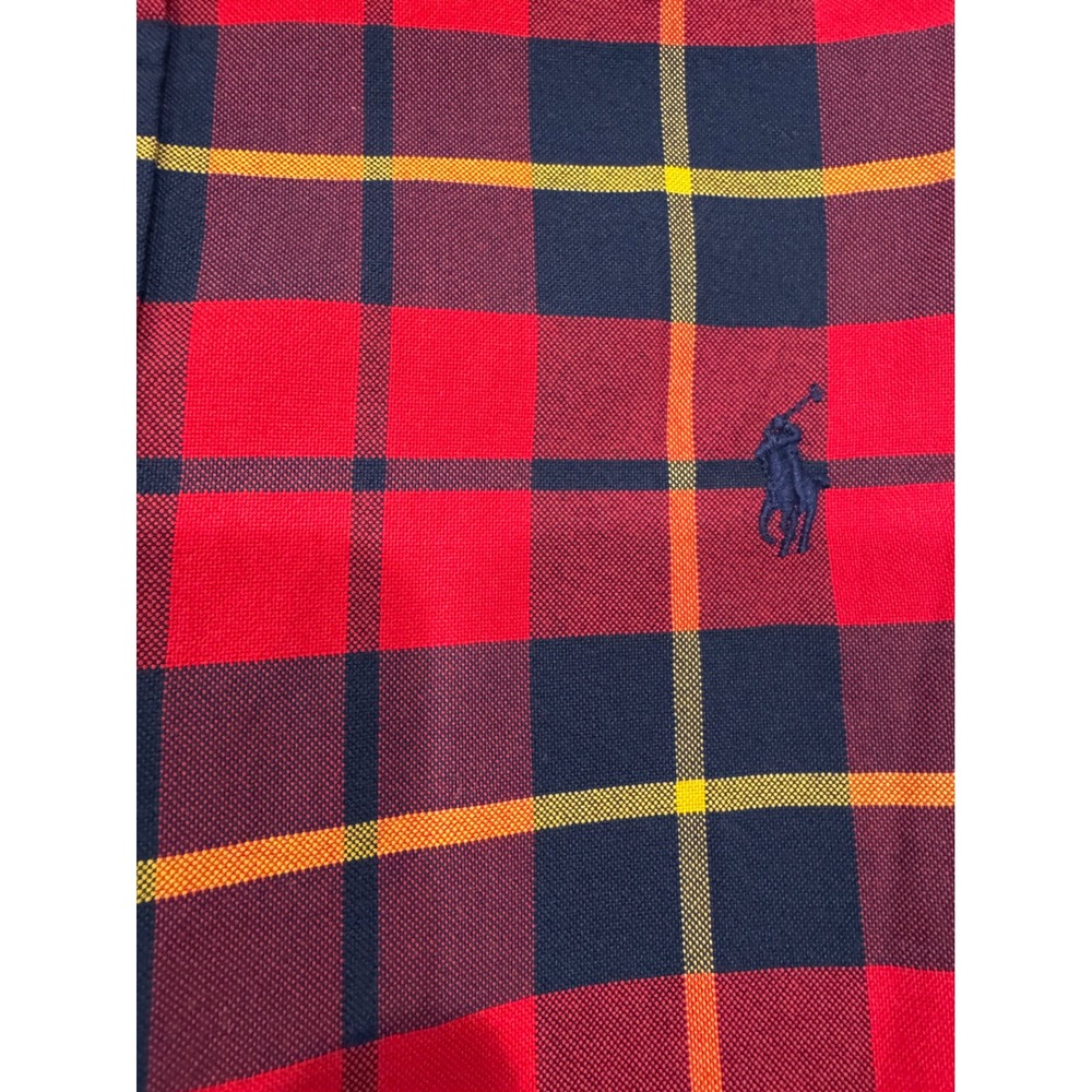 Ralph Lauren Mens Large Red Navy Yellow Plaid Button Down Cotton Shirt L - Picture 4 of 9